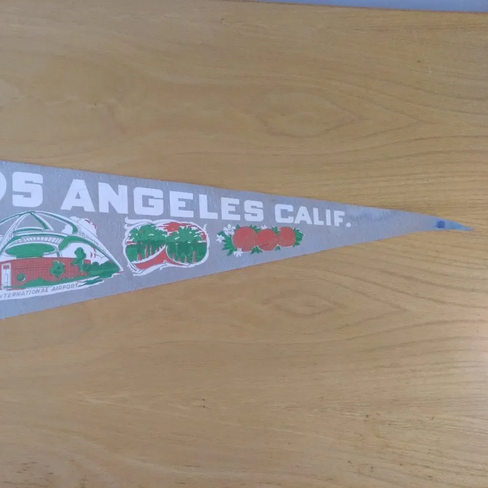 Vintage 60s Los Angeles California Pennant Flag